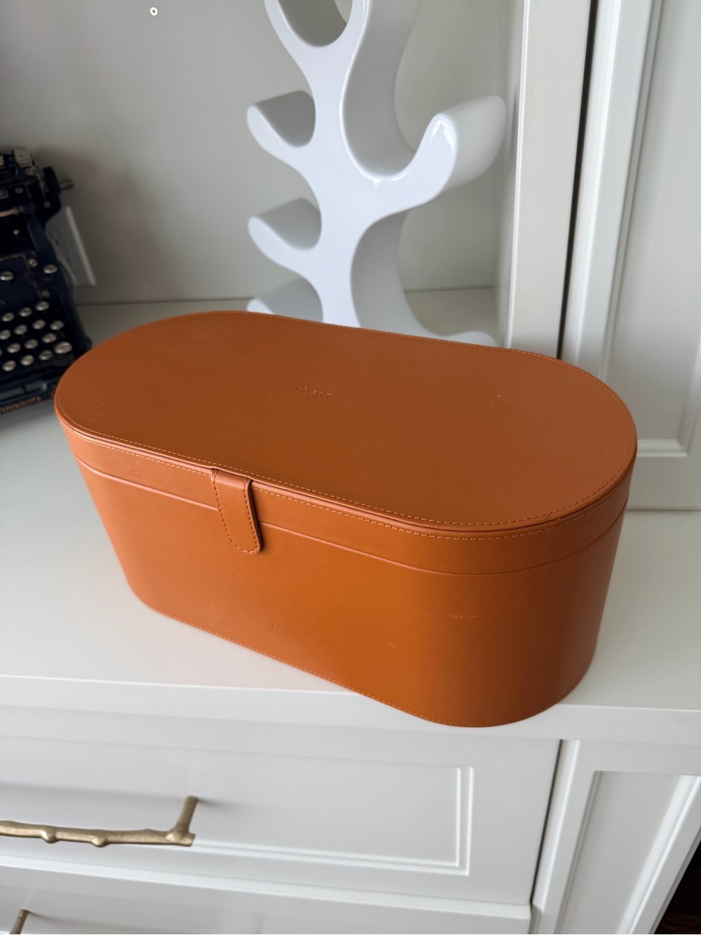 DYSON Airwrap Hair Styling Storage Case Box Only Leather Brown